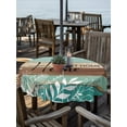 thumbnail image 2 of Outdoor Tablecloths with Umbrella Hole & Zipper, Vintage Teal Turquoise Round Tablecloth 54 Inch, Farmhouse Florals Leaf Coastal Home Waterproof Table Cloth, Patio/Pool/Picnic Table Covers, 2 of 8