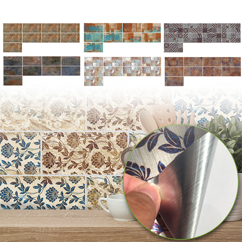 Self Adhesive Tile Art Floor Wall Decal Sticker DIY Kitchen Bathroom Decor Vinyl
