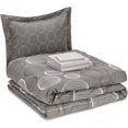 thumbnail image 1 of Ensemble de Literie 5 Pcs en Microfibre Légère avec Couette - Lit Simple/lit Simple TG, Gris Industriel, 1 of 5