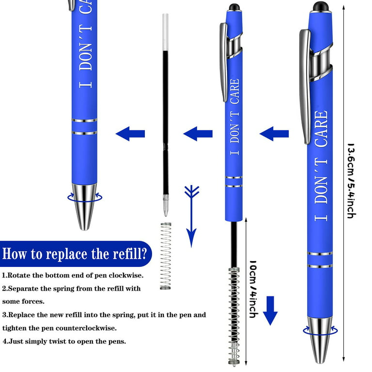 5 Pieces Metal Ballpoint Pens With Funny Quotes and India