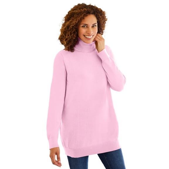 Woman Within Plus Size Perfect Long Sleeve Turtleneck Sweater