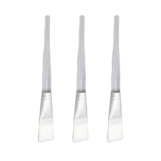 Shisuyan 3Pcs Transparent Crystal Rod Face Applicator Brush Professional Facial Mask Brushes for Face Mask Application or DIY Mask(White)