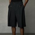 thumbnail image 2 of Uwinwear Men's Baggy Wide Leg Casual Shorts Pleated Dress Business Elastic Waist Summer Lightweight Shorts with Pockets, 2 of 6