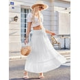 thumbnail image 3 of Zeagoo Women's Elastic High Waist A Line Layer Ruffle Swing Casual Long Maxi Skirt, 3 of 7