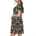 thumbnail image 2 of Naloa Flower Butterfly Print Womens Summer A-Line Dress with Pockets,Short Sleeve Dresses,Flowy Beach Swing Dress for Vacation Travel, 2 of 6