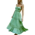 thumbnail image 2 of Biekopu Women Summer Sleeveless Beach Dress,Ruffled Hem Backless Party A-Line Dress for Beach Streetwear, 2 of 5