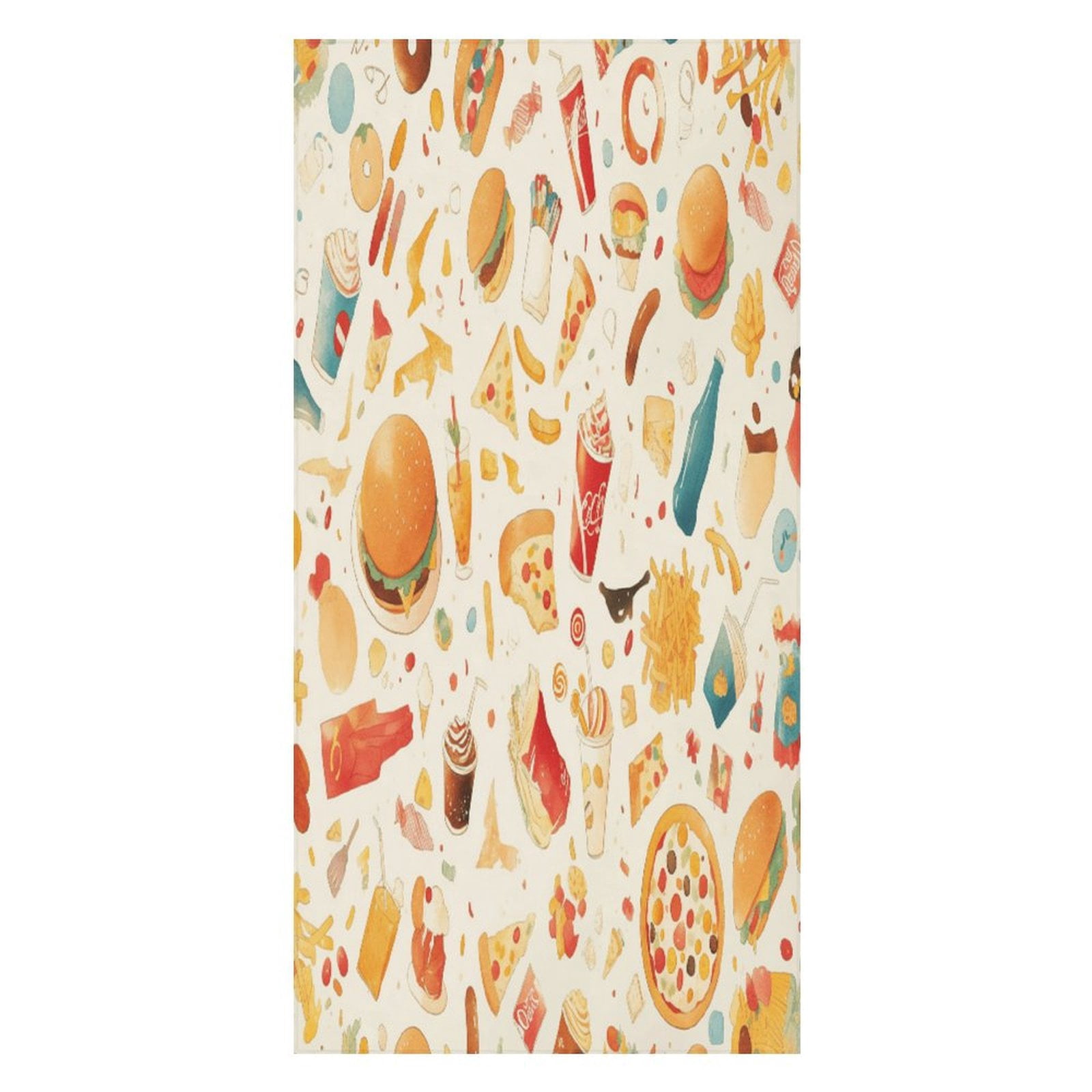 Delicious Pizza Burger Beach Towel – with A Unique Design, Extra Large,XL (32”x 63”) for Kids & Adults