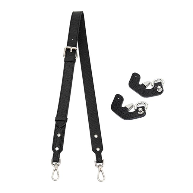 Correa de hombro para bolso, versátil, elegante y de moda, correa cruzada para billetera Hebilla plateada negra