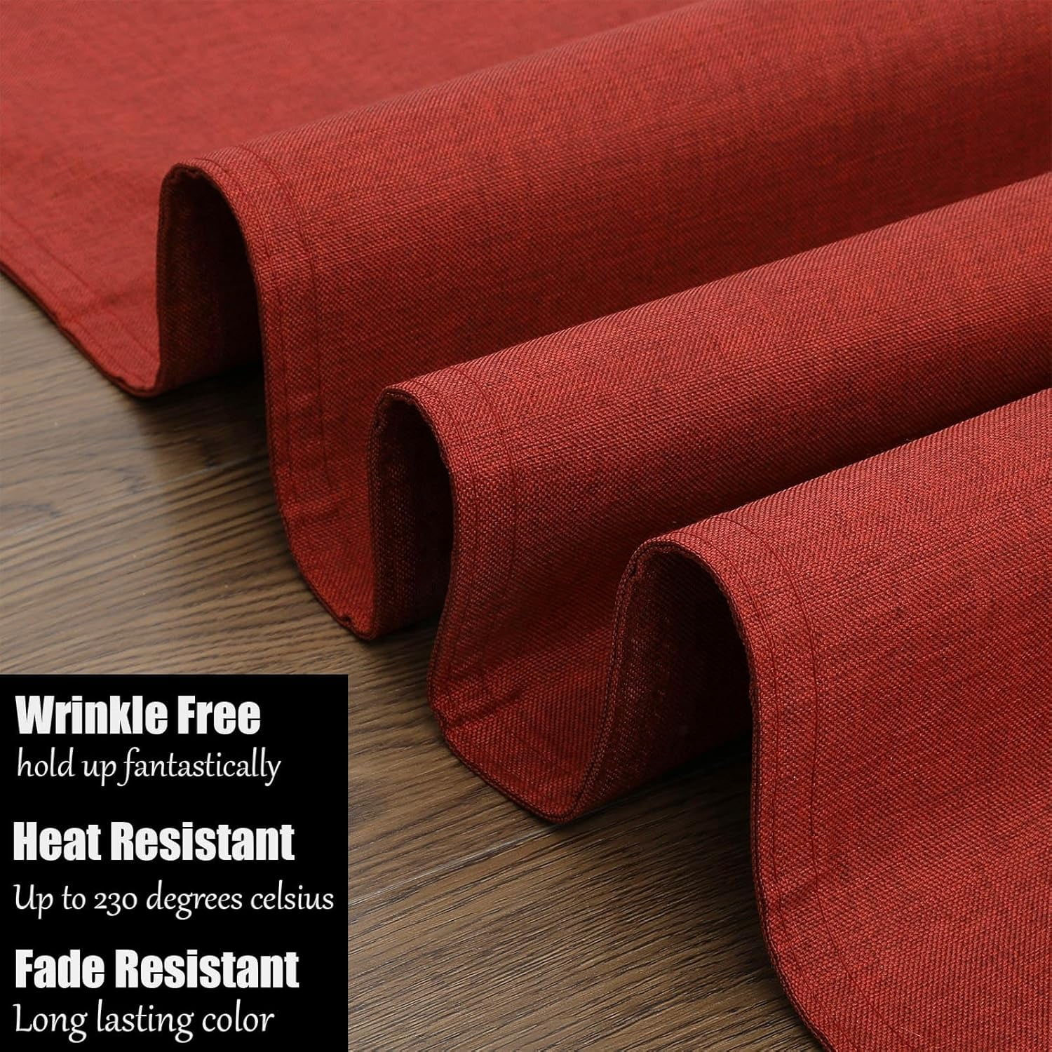 Placemats Set of 4 Washable Non Slip Placemats Heat Resistant Cloth Table Mats Double Layer Absorbent Place Mats, Burgundy Red