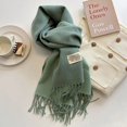thumbnail image 1 of Fashion Solid Cashmere Warm Scarf New Design Pashmina Winter Double Side Diffrent Color Shawl Wraps Bufanda with Tassel Blanket, 1 of 7
