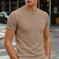 thumbnail image 6 of IYTR Mens Shirts Short Sleeve T-Shirt Slim Fit Crew Neck Solid Color Basic Soft Cotton Daily Wear Casual Essential Top (Brown,XXL), 6 of 9
