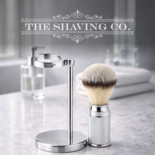 Kit The Shaving Co Brocha Afeitar Metal Con Base De Acero