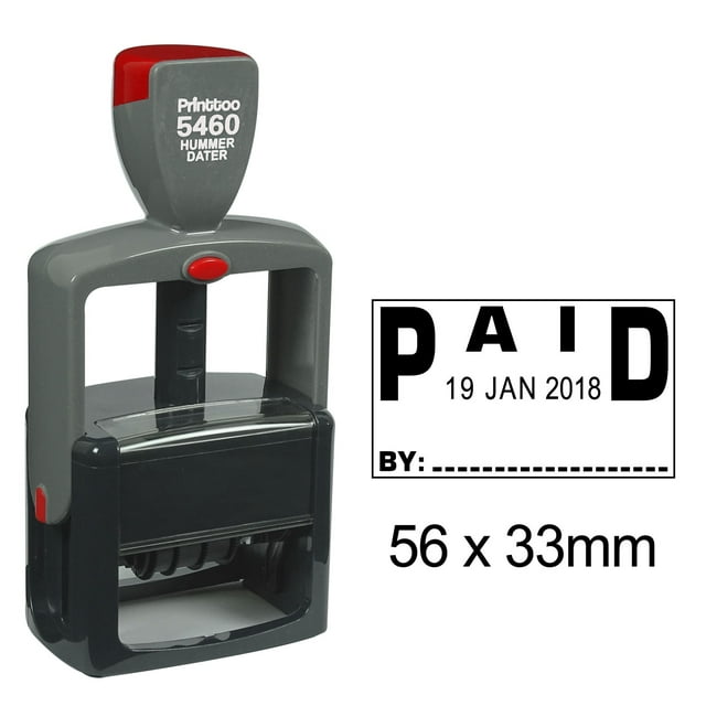 Printtoo avec Tampon Datter en Caoutchouc Auto-Encreur, Espace, Usage Intensif, Noir
