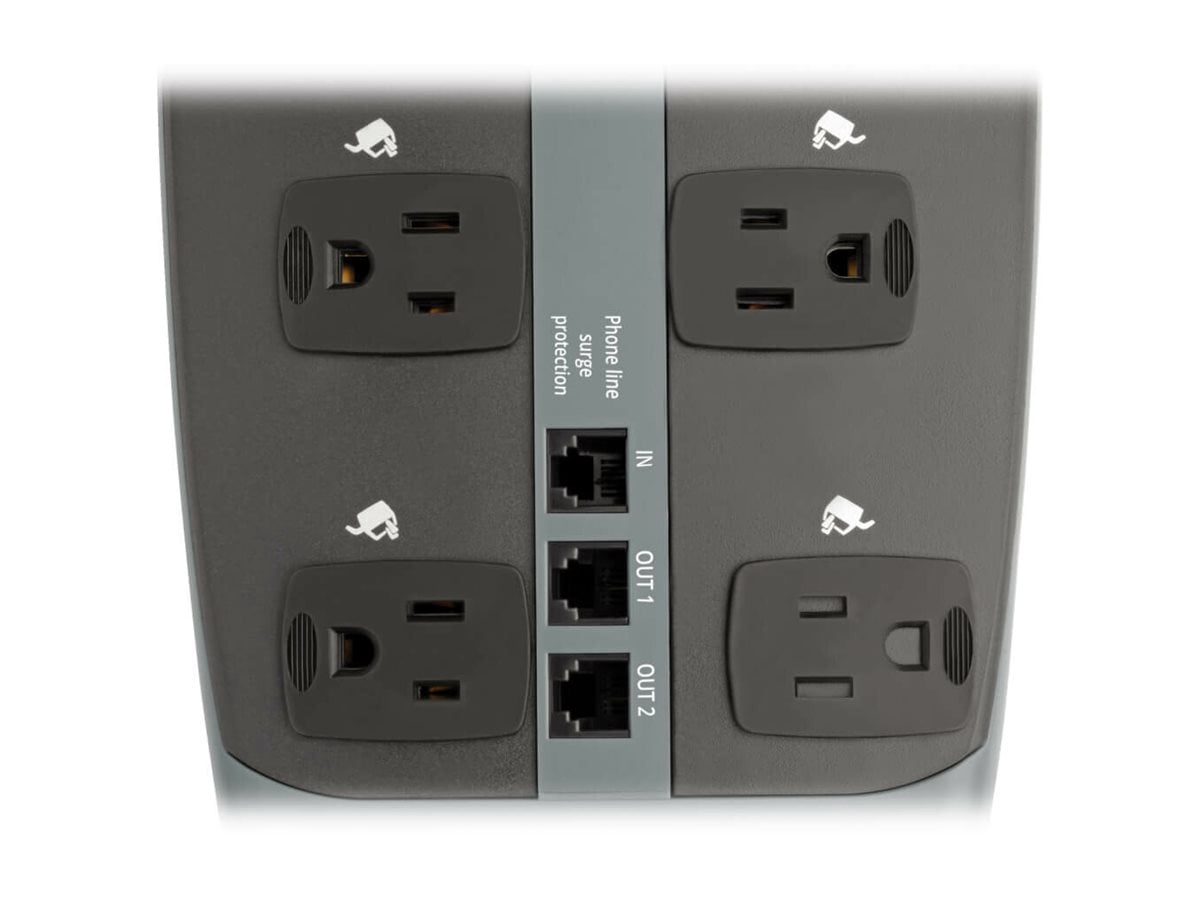 Tripp Lite, TRPTLP1008TEL, 10-Outlet Surge Protector, 1 Each, Silver