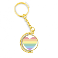 thumbnail image 1 of rainbow lined heart lgbt metal connector key chain accessory en keyholder, 1 of 3