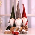 thumbnail image 4 of Christmas Gnome Decoration – Green Hat Long Leg Plush Santa Elf Doll for Table, Shelf & Tree Décor, 4 of 5