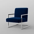 thumbnail image 5 of Nicole Miller Velvet Accent Chair Santana Upholstery, Navy/Chrome, 5 of 9