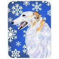 thumbnail image 2 of Borzoi Red and Green Snowflakes Holiday Christmas Glass Cutting Board Large, 2 of 2