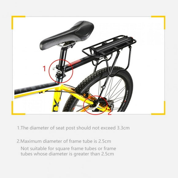 Noref Porte-Bagages Arrière de Vélo à Dégagement Rapide Réglable pour Vélo de Montagne avec Réflecteur, Porte-Bagages Arrière, Porte-Bagages Arrière de Bicyclette
