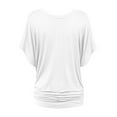 thumbnail image 6 of Uhndy Women Baggy Short Sleeve V-Neck Dolman Drape T-Shirts Top Beach Holiday Party Solid Tunics Tops Oversized Loose Tee Tops-LQ, 6 of 6