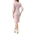 thumbnail image 3 of INSPIRE CHIC Women's Tweed Dress Boat Neck 3/4 Sleeve Knee Length Work Dress XL Pink, 3 of 6