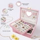 thumbnail image 3 of Organizador de Joyas, Caja de Joyero Mujer, Joyero Organizador de Viaje, Caja Joyas con Espejo 2 Capas, Organizador de Joyas Portátil para Guardar Pendientes Collares Anillos (Rosa), 3 of 7