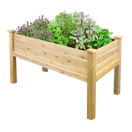 - Greenes Fence 48 in. L x 24 in. W x 31 in. H Cedar Elevated Garden Bed