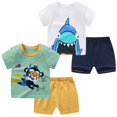 thumbnail image 1 of Conjunto de ropa SUPFANS para bebés y niños pequeños, camisetas y pantalones cortos de 12 a 5 años, 1 of 6
