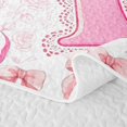 thumbnail image 5 of Catabedysis Fashion Bow Tie Bed Spread Queen,3D Pink Initial H Pattern Queen Coverlet Set For Girls,3-Piece, 5 of 7