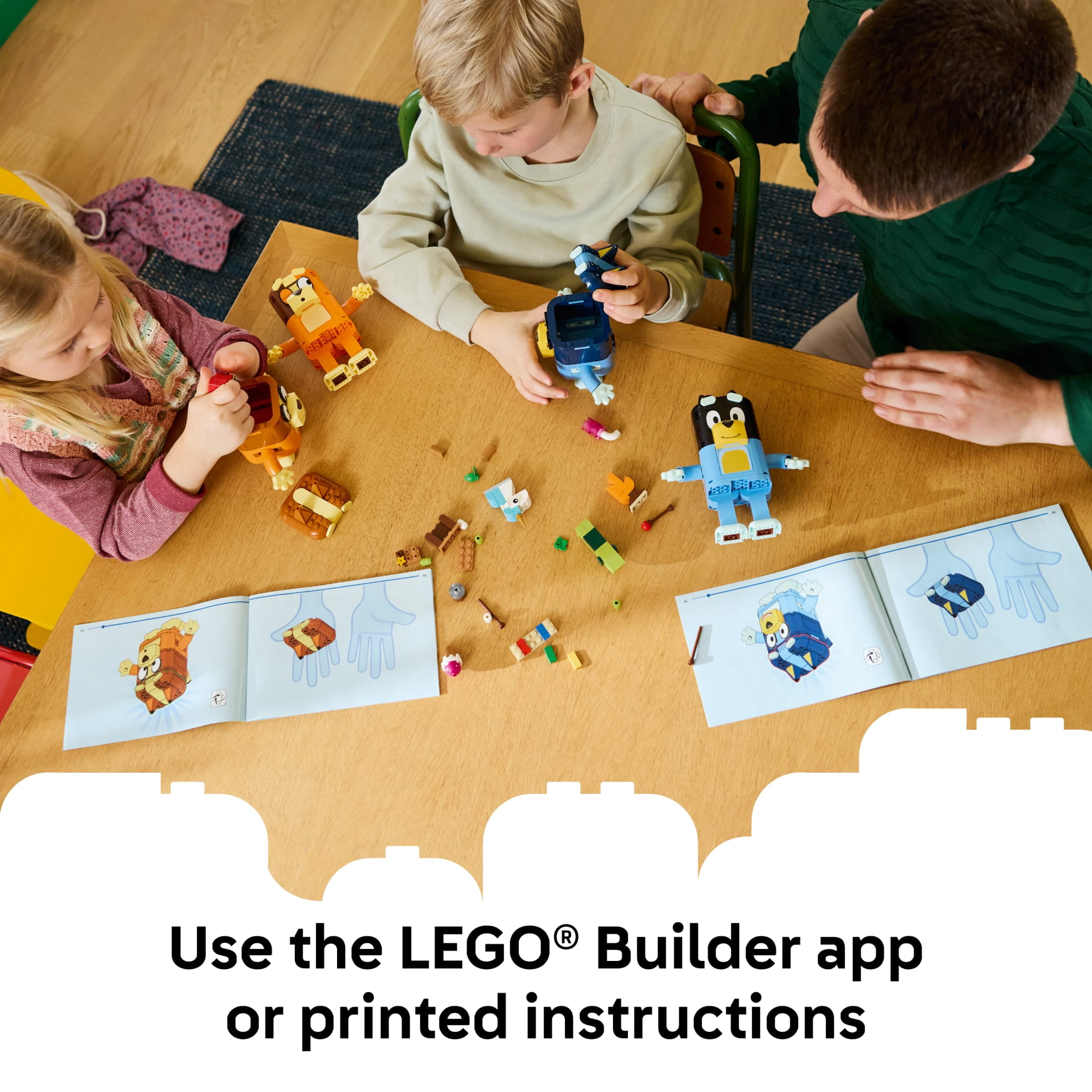 LEGO Bluey Brick-Built Bluey Family - Building Toy for Girls & Boys, Ages 5+ - Figures for Play or Display - Kids Bedroom or Desk Decor - Gift for Birthdays - 11217