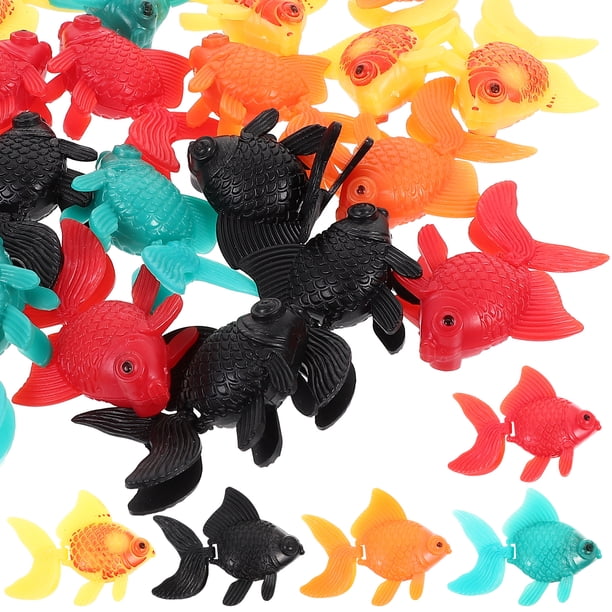 20 piezas de peces artificiales plástico simulación de pez dorado falso decoración de acuario para la decoración de los pisos