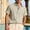 Khaki, variant on CBASIHI Mens Button Down Shirt with Pocket- Beach Casual Short Sleeve Summer Breathable Cotton Linen Turndown Collar Blouse Army Green Size S-2XL