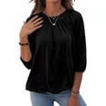thumbnail image 3 of Anbech Half Sleeves O Neck T Shirt Women Summer Casual Loose Solid Color Tee Tops, 3 of 4