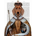 thumbnail image 2 of Fab Funky 12x14 White Modern Wood Framed Museum Art Print Titled - Dachshund Queen, 2 of 4