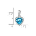 thumbnail image 2 of 1.40 Carat (Ctw) Blue Topaz Heart Pendant Necklace in Sterling Silver with Chain and Accent Diamonds for Women, 2 of 5