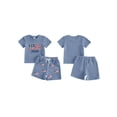 thumbnail image 2 of AceBaby 4th of July Toddler Baby Boys Summer Outfits 0-3T Letter Flag Embroidery 2Pcs Shorts Set, 2 of 9