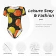 thumbnail image 6 of Naloa Orange Lemon Women's Short-Sleeved Onesie, One-Piece Swimsuit for Parties, dates, clubs - X-Large, 6 of 9