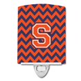 thumbnail image 1 of Carolines Treasures CJ1042-SCNL Letter S Chevron Orange & Blue Ceramic Night Light, 1 of 1