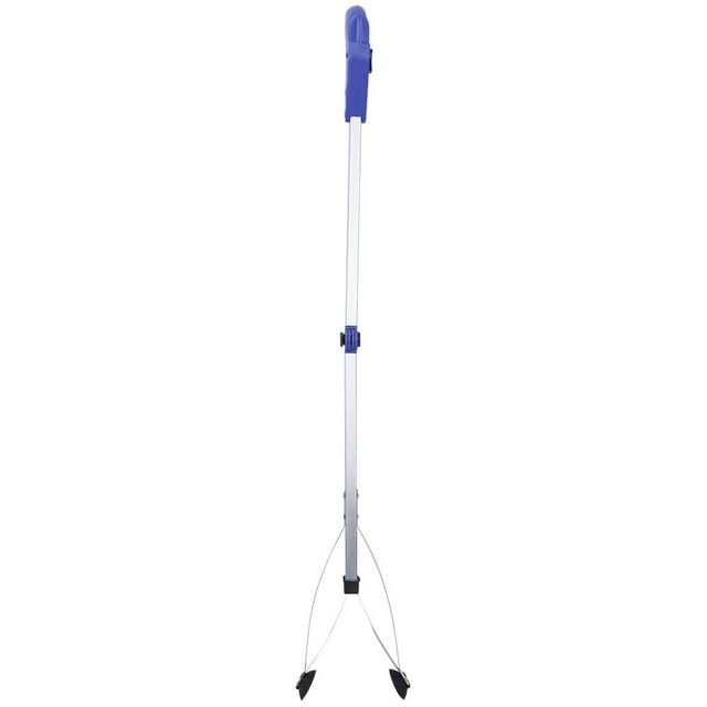 HUGFEGWE Outil de Ramassage de Déchets, Outil de Préhension et d'Atteinte pour Ramasser les Ordures, Rallonge, Position de Ramasse-Litière avec Verrou pour Maisons de Repos (Poignée Bleue) U2537-6564