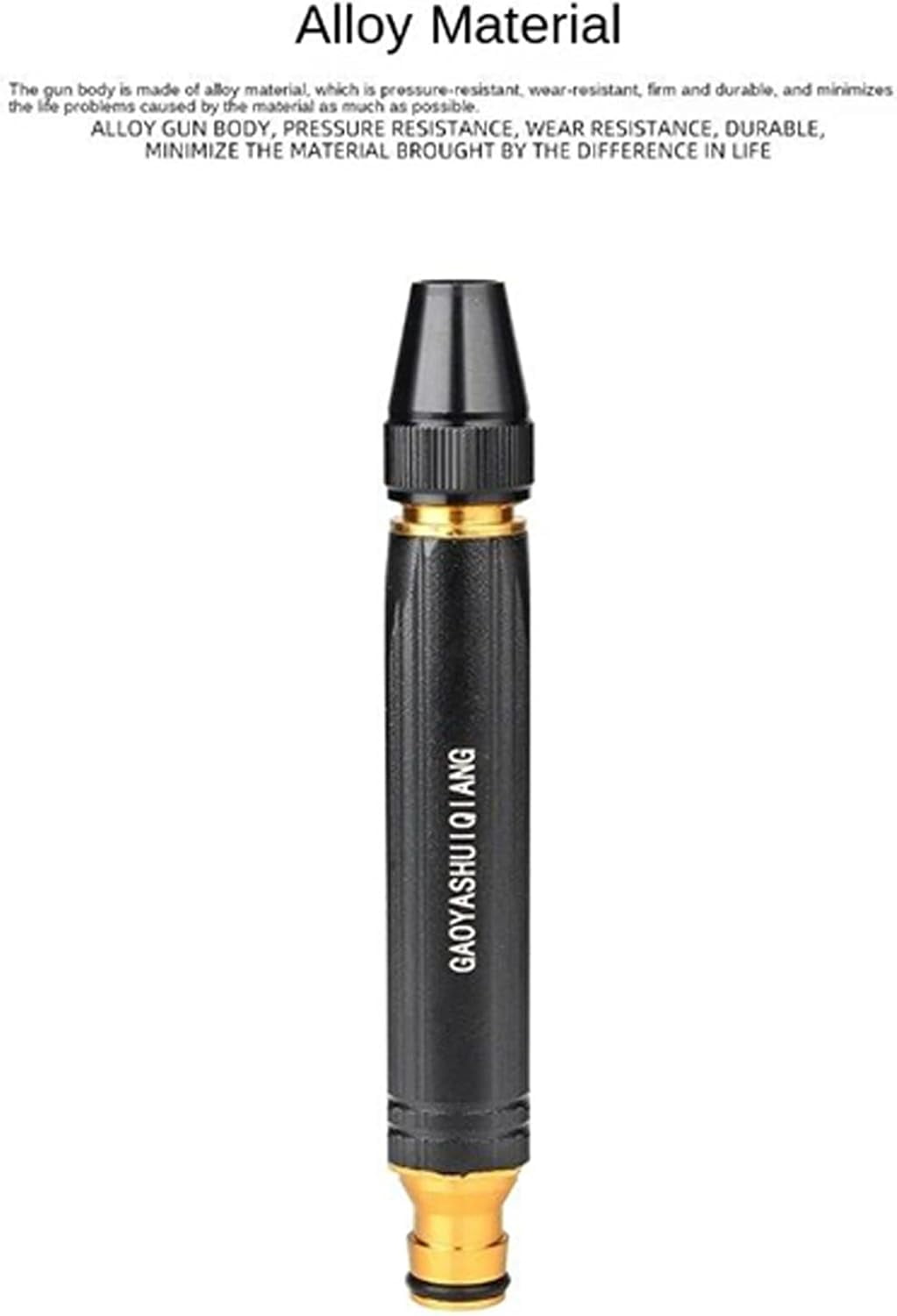 Heavy Duty Hydrojet Garden Hose Nozzle, High Pressure Metal Spray Nozzle with 8 Adjustable Patterns, Leak-Proof & Ergonomic Grip，