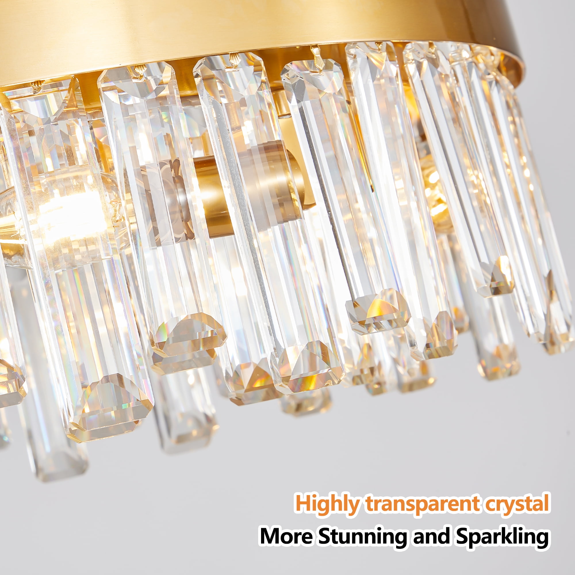 Jopath 23.6" Golden Luxury Crystal Chandelier Modern Chandeliers Lights Fixture Hanging Pendant Light Fixture for Dining Room Bedroom Living Room