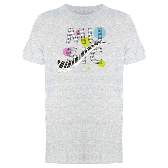 Notes Piano Abstract Music Tee Men's -Image by Shutterstock