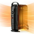 thumbnail image 2 of Costway Chauffage à Huile Portable 700W avec Thermostat Réglable & Autonomie de Chauffage 120 Pi2 Noir, 2 of 2
