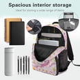 thumbnail image 5 of Yuyamidu Cute Axolotl Middle School Backpack for 4th Grade Large Capacity Bookbag for Kids Pink Daisy Shoulder Backpack with 2 Side Pockets Girls School Bags, 5 of 7