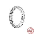 thumbnail image 1 of Anillos de plata de ley 100% 925 auténtica para mujer, corona, corazón, flor, ala, circonita transparente, brillante, Pantaro CZ, joyería de aniversario, 1 of 4