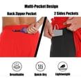 thumbnail image 4 of FEDTOSING Men's 2 in 1 Running Shorts Red Quick Dry Athletic Shorts With Pockets,up to 3XL, 4 of 7