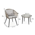 thumbnail image 5 of Dextrus 3-Piece Compact Rattan Wicker Outdoor Patio Set with Cushions and Glass Side Table, Gray, 5 of 5