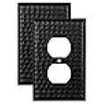 thumbnail image 3 of Monarch Abode 19118 Hand Hammered Switch Plate, 1-Gang, Matte Black, 3 of 4