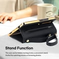 thumbnail image 4 of For Samsung Galaxy Z Fold 4/Z Fold 3 5G/Z Fold 2 Phone Case，Shockproof Luxury Leather Rugged Zipper Card Slot Cover，Wristlent Stand Case Cover, 4 of 5