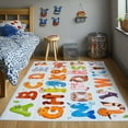thumbnail image 3 of SARAG Children's Rug Animal Alphabet Rug, Educational Learning Rug, For Children's Play Area Alphabet Rug for Bedroom Playroom Nursery, Blue, 3x4 Feet, 3 of 8